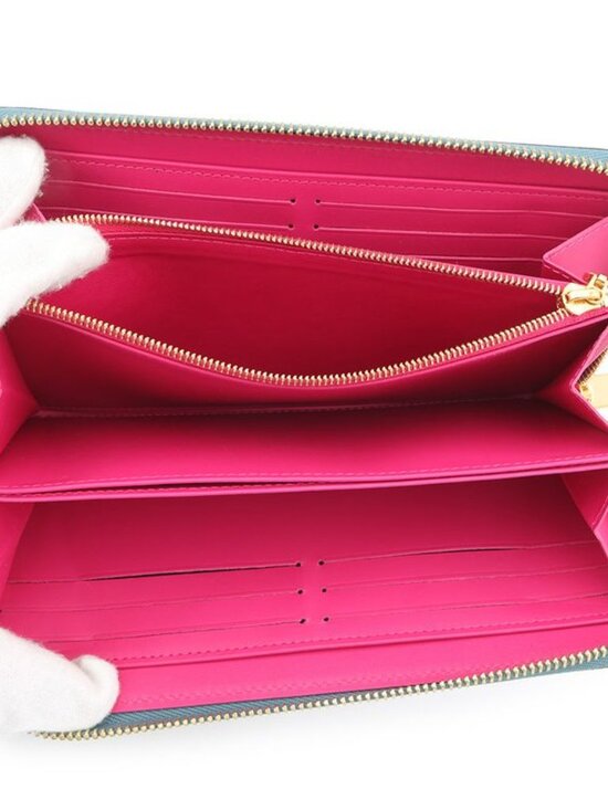 Louis Vuitton Wallet Monogram Vernis Zippy Blue Pink - Picture 4 of 10